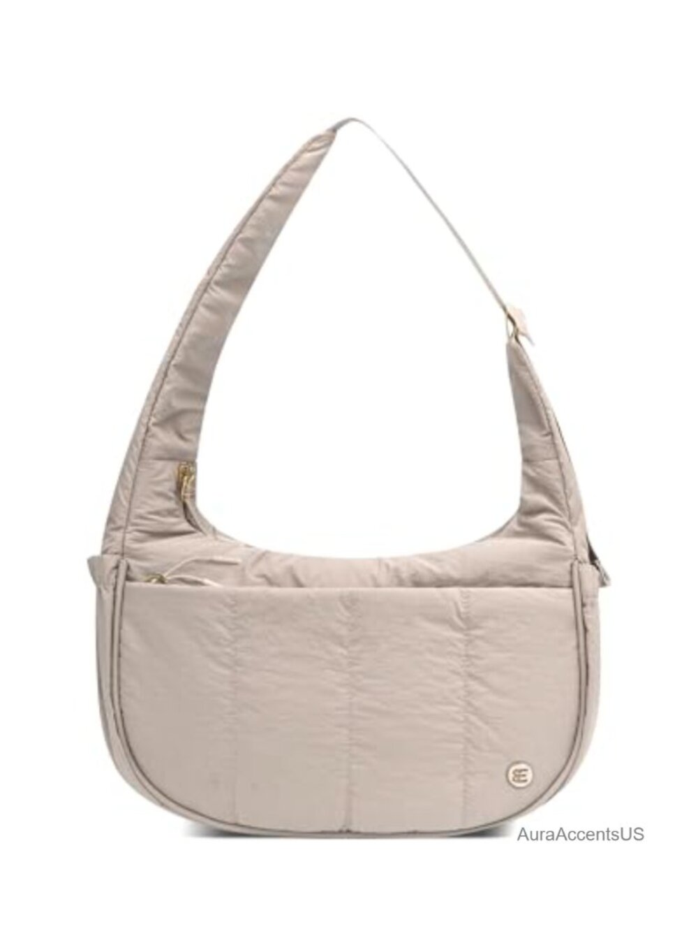 Puffer Crescent Shoulder Bag for Women – Lightweight Hobo Handbag with